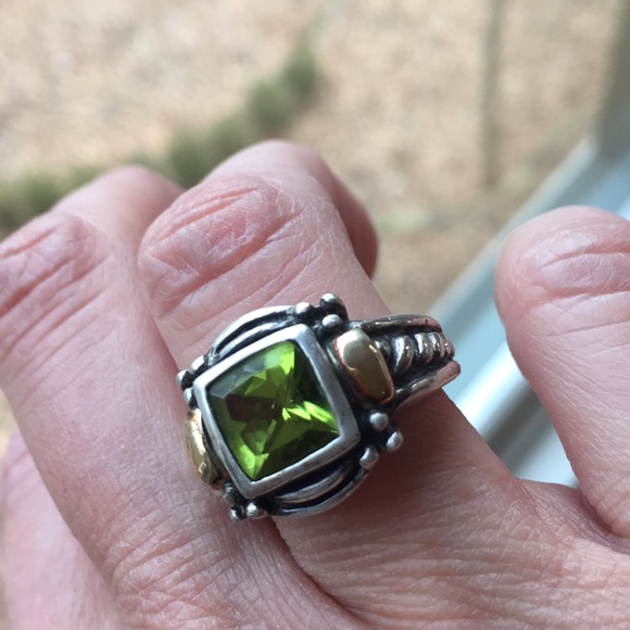 Sterling silver and solid 14k peridot ring - Picture 4 of 4